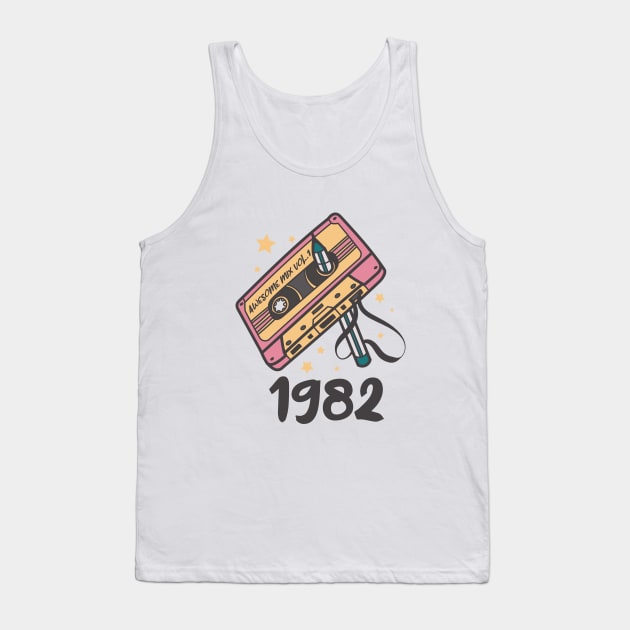 Awesome Mix Vol. 1 1982 Cassette Tape Vintage Tank Top by Nessanya